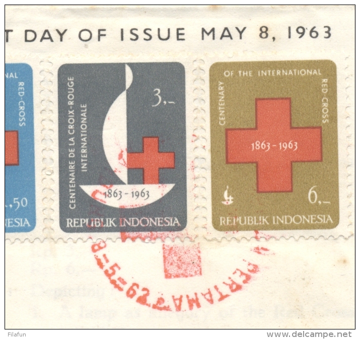 Indonesia - 1963 - Red Cross Set 1st Day On (part Of) Cover With Contents To Wien / Austria - Indonesië