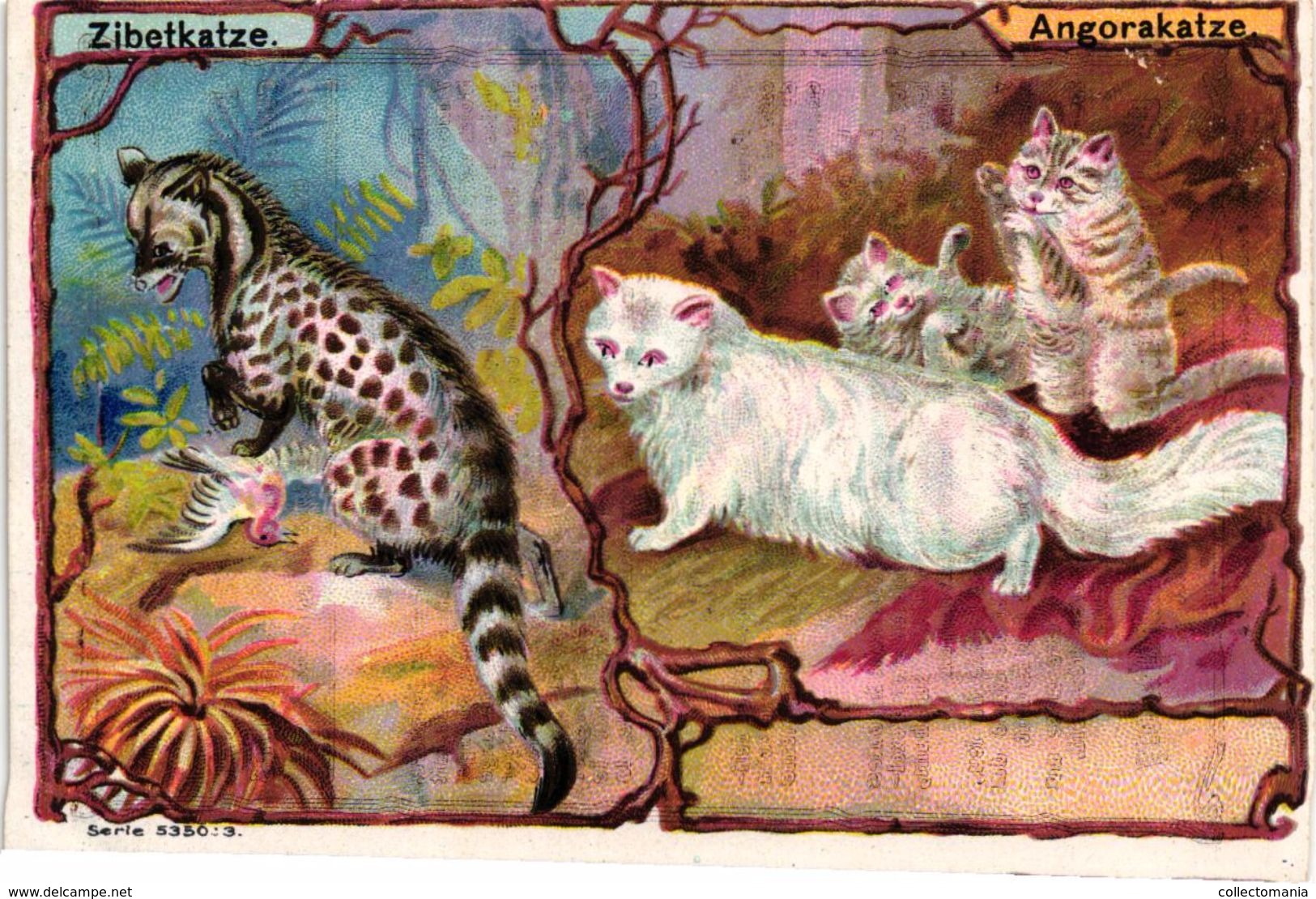 6 Cards RRR Probedruck Litho Chromo Set C1900 PUB LIEBIG CREME 09 - German Text  Serie 5350 Cats Katzen Chats Katten VG - Liebig