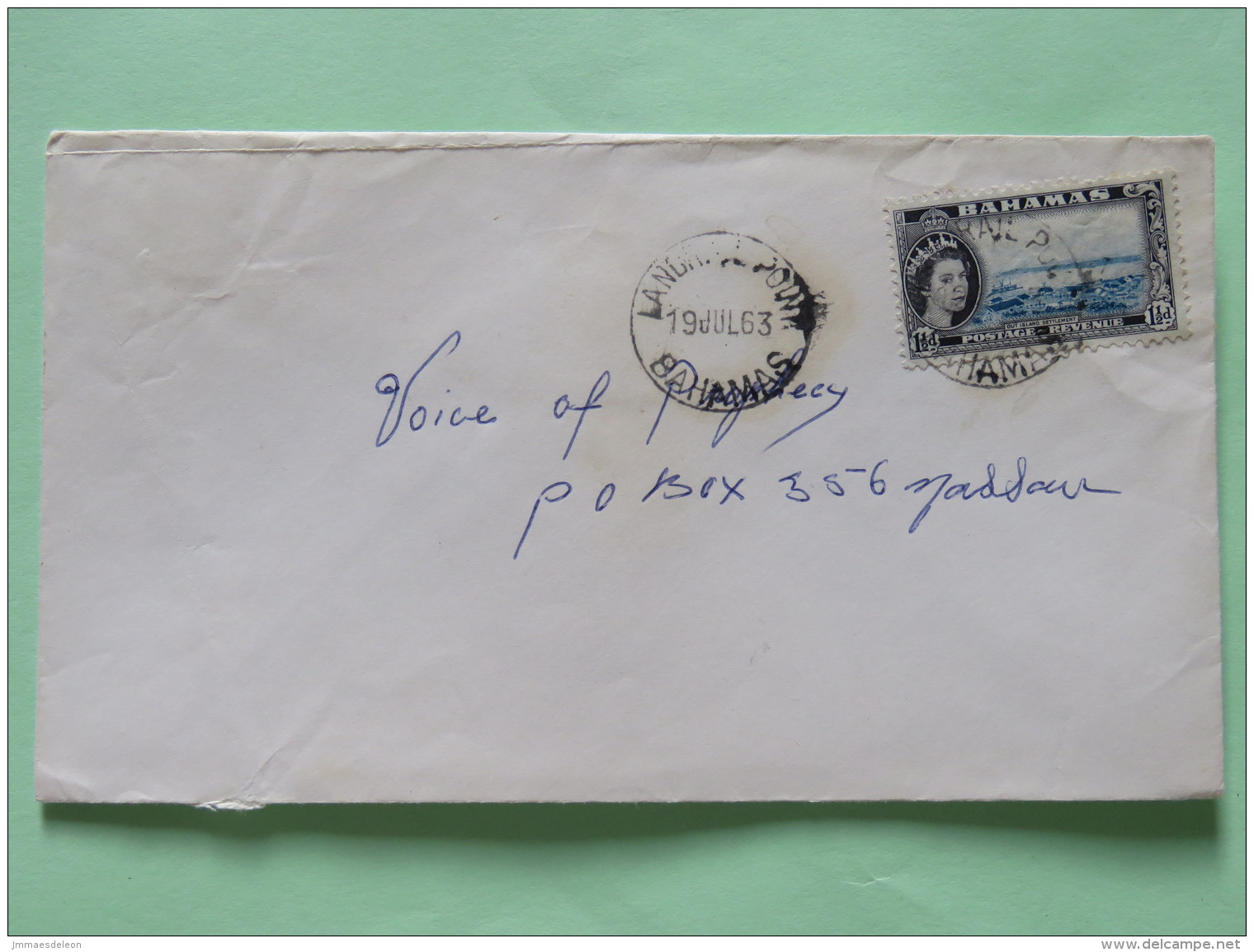 Bahamas 1963 Cover To Nassau - Queen - Out Island Settlement - Bahamas (1973-...)