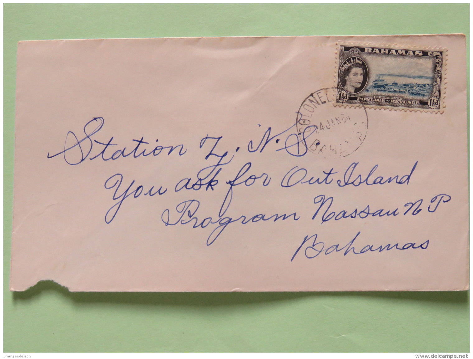 Bahamas 1964 Cover Colonel To Nassau - Queen - Out Island Settlement - Bahamas (1973-...)