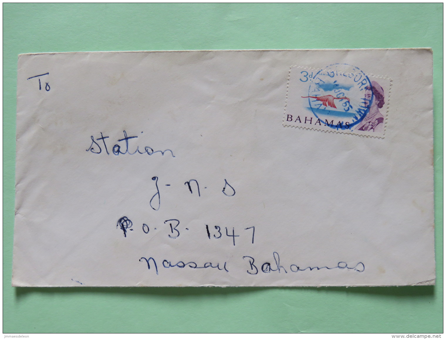 Bahamas 1965 Cover Gregory Town To Nassau - Queen - Flamingo Bird - Bahamas (1973-...)