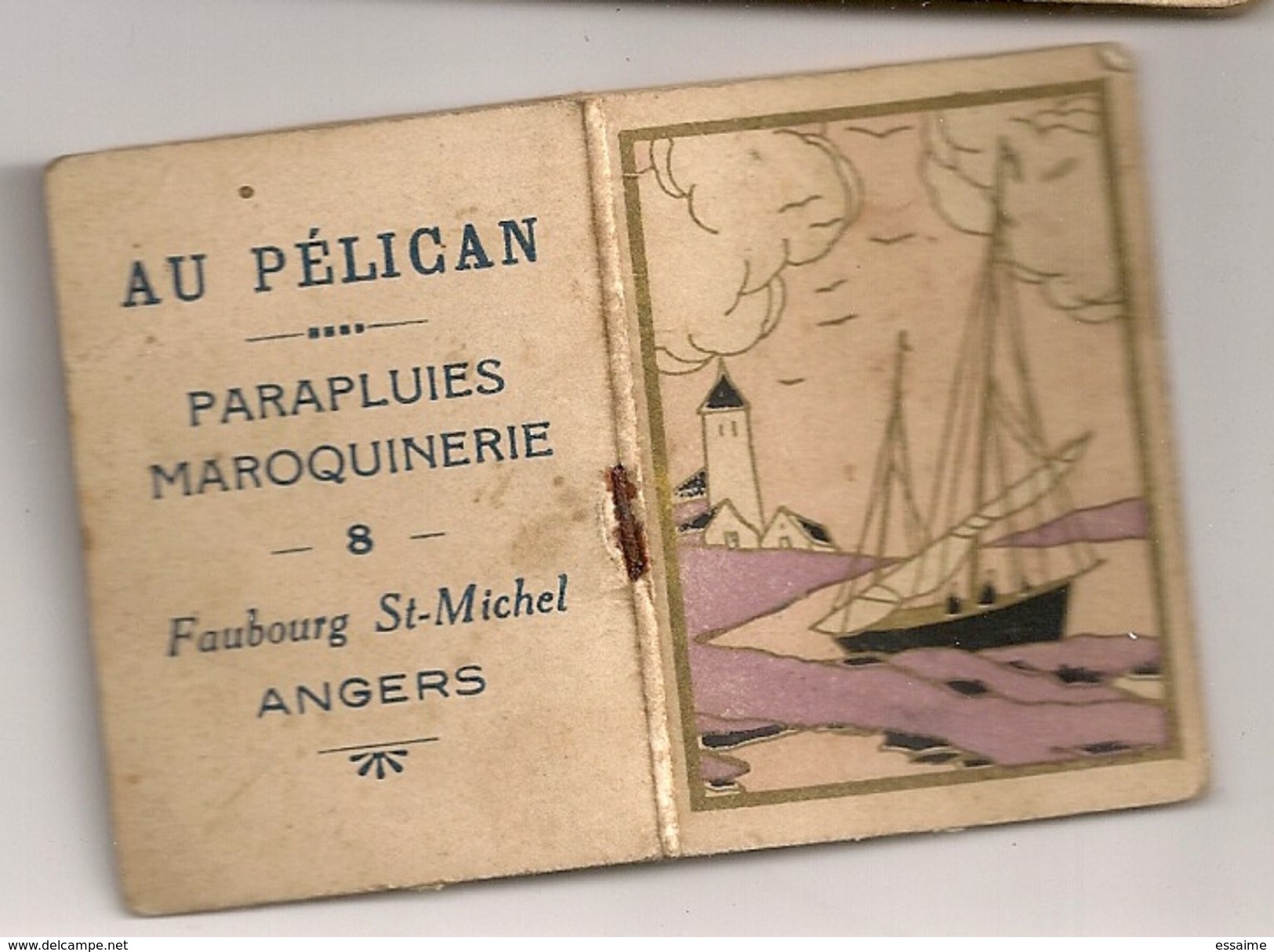 Calendrier Almanach 1933. Au Pélican, Parapluies Maroquineries 8 Faubourg Saint-Michel à Angers - Petit Format : 1921-40