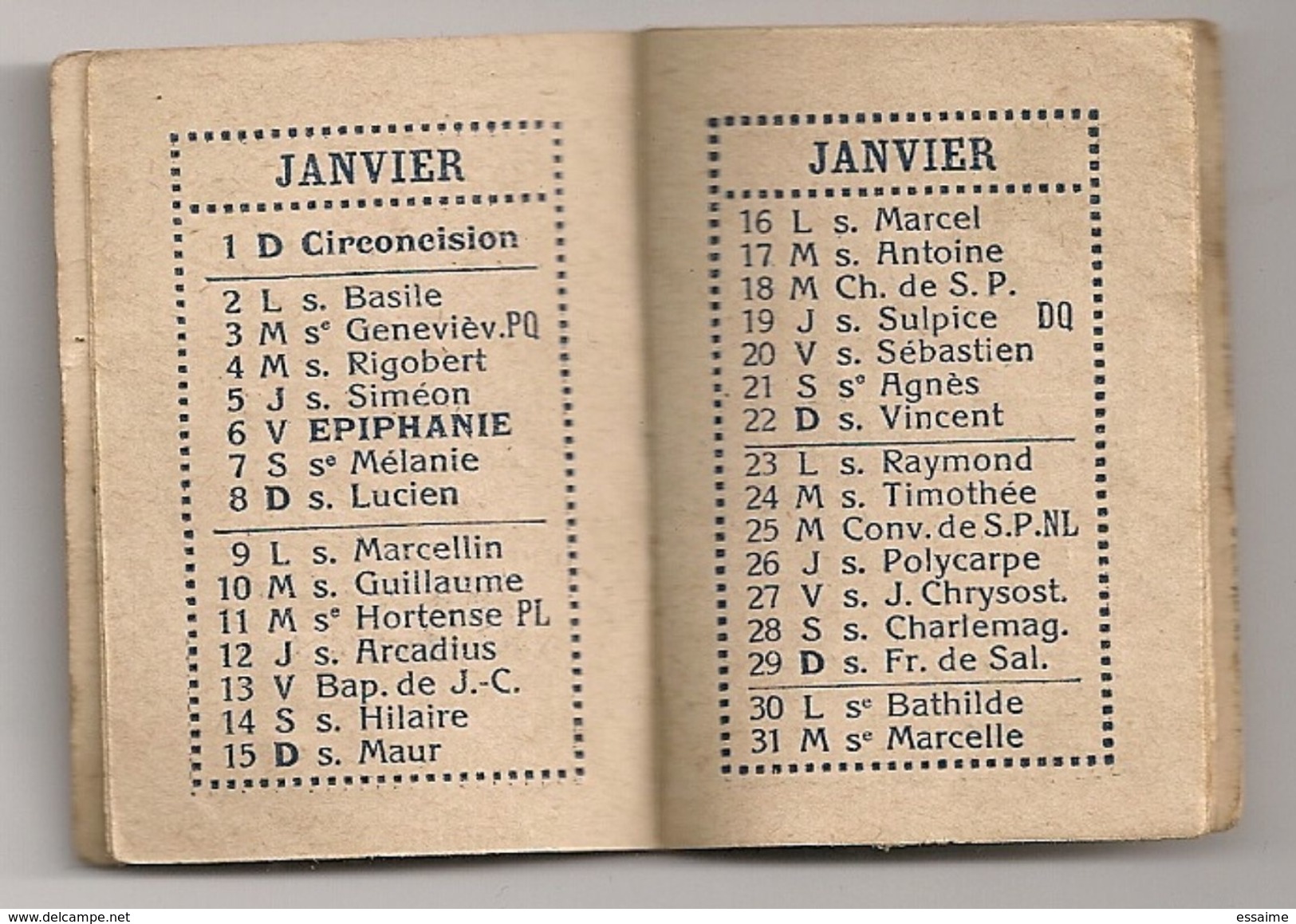 Calendrier Almanach 1933. Au Pélican, Parapluies Maroquineries 8 Faubourg Saint-Michel à Angers - Petit Format : 1921-40