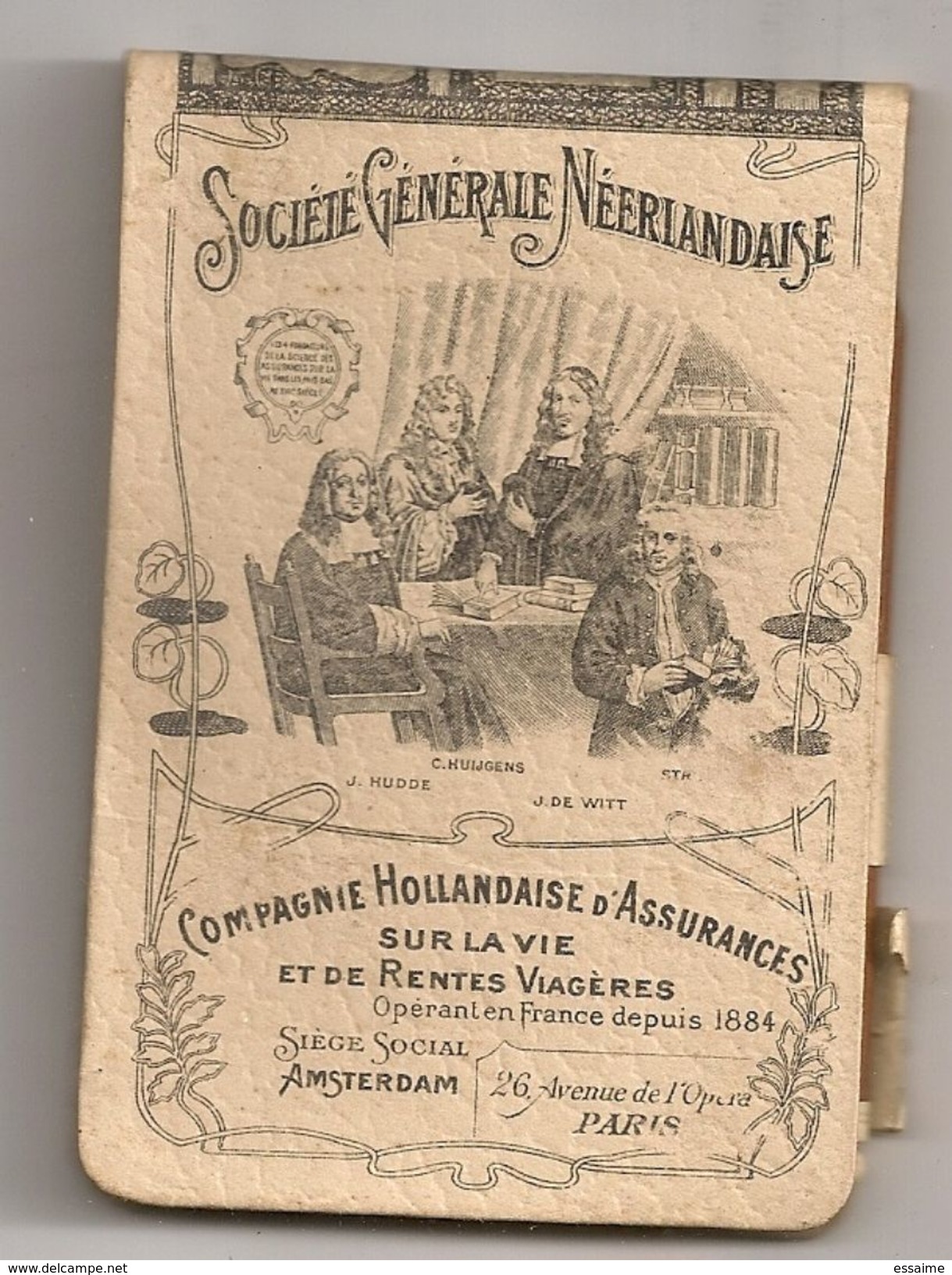 Calendrier Carnet 1902. Société Générale Néerlandaise à Paris. Assurances + Crayon - Tamaño Pequeño : 1901-20