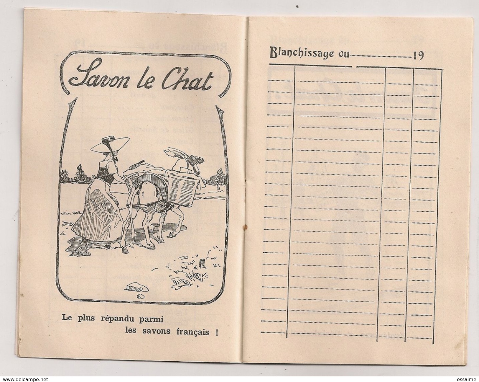 Calendrier Carnet De Blanchissage 1913. Savon Le Chat. C. Ferrier à Marseille. Nombreux Dessins - Small : 1901-20