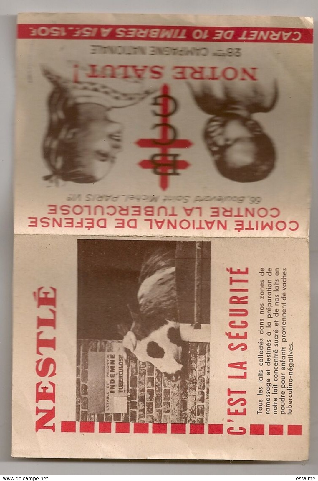 Carnet De Timbres Anti-tuberculeux 1958-59. 150 F.  Tuberculose. Complet - Antitubercolosi