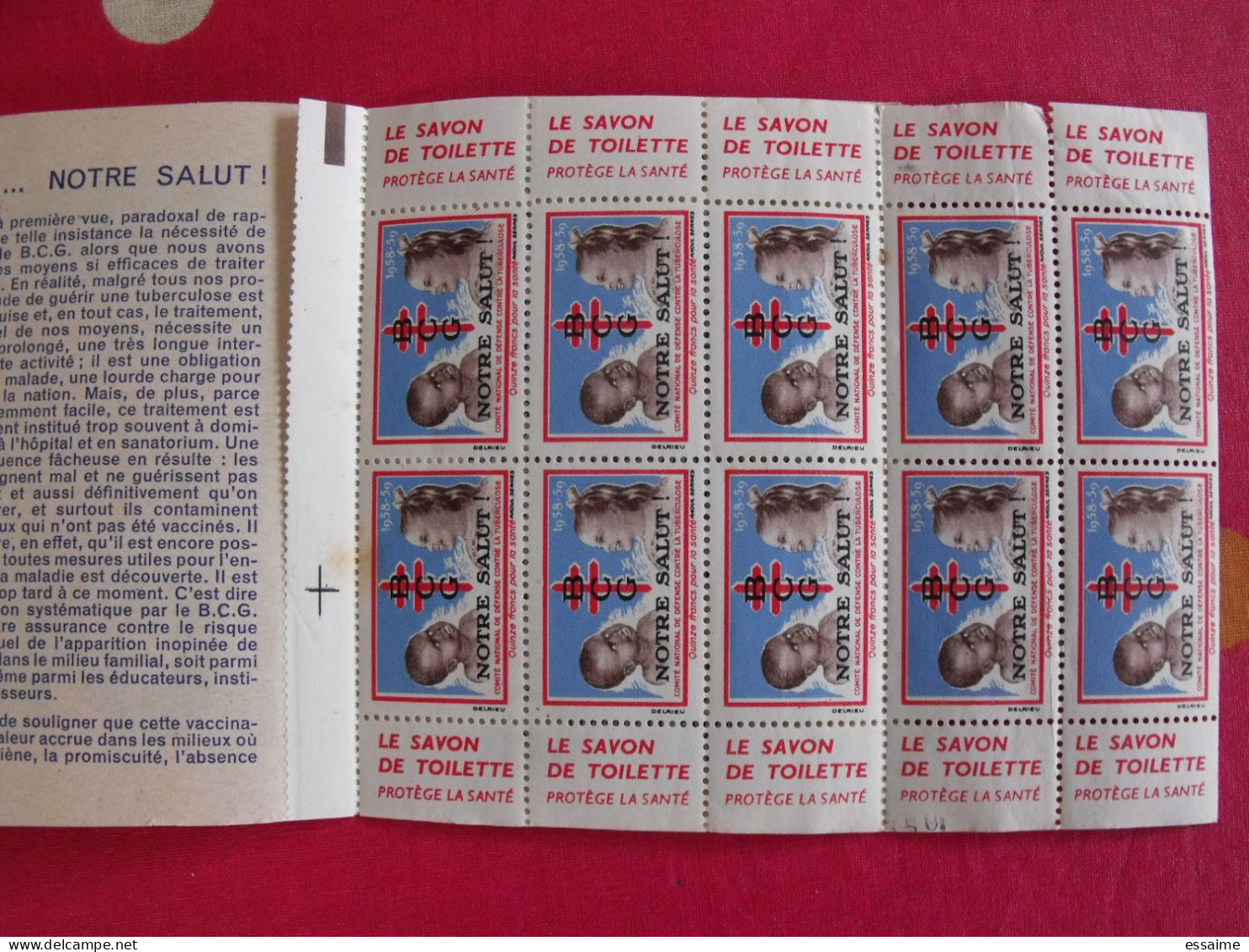 Carnet De Timbres Anti-tuberculeux 1958-59. 150 F.  Tuberculose. Complet - Antitubercolosi