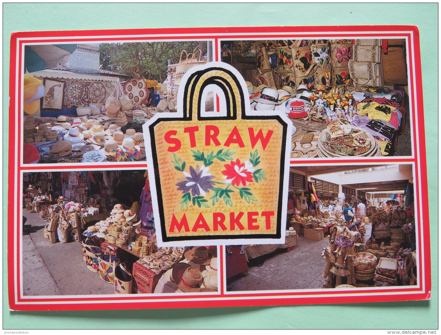 Bahamas 1989 Postcard ""straw Market"" To Scotland U.K. - Fishes - Bahamas (1973-...)