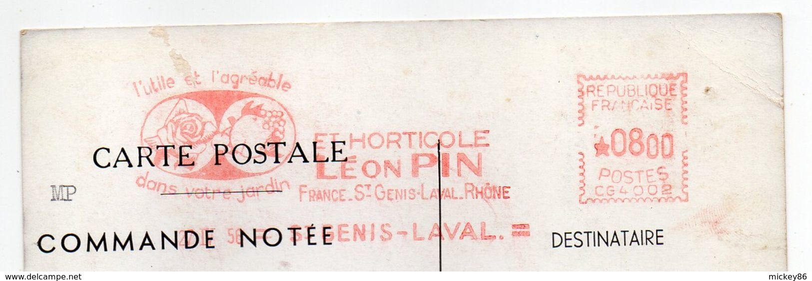 EMA--1956--Ets  Horticole  Léon PIN --69--St Genis Laval (Rose ,Fruits) - EMA (Empreintes Machines à Affranchir)