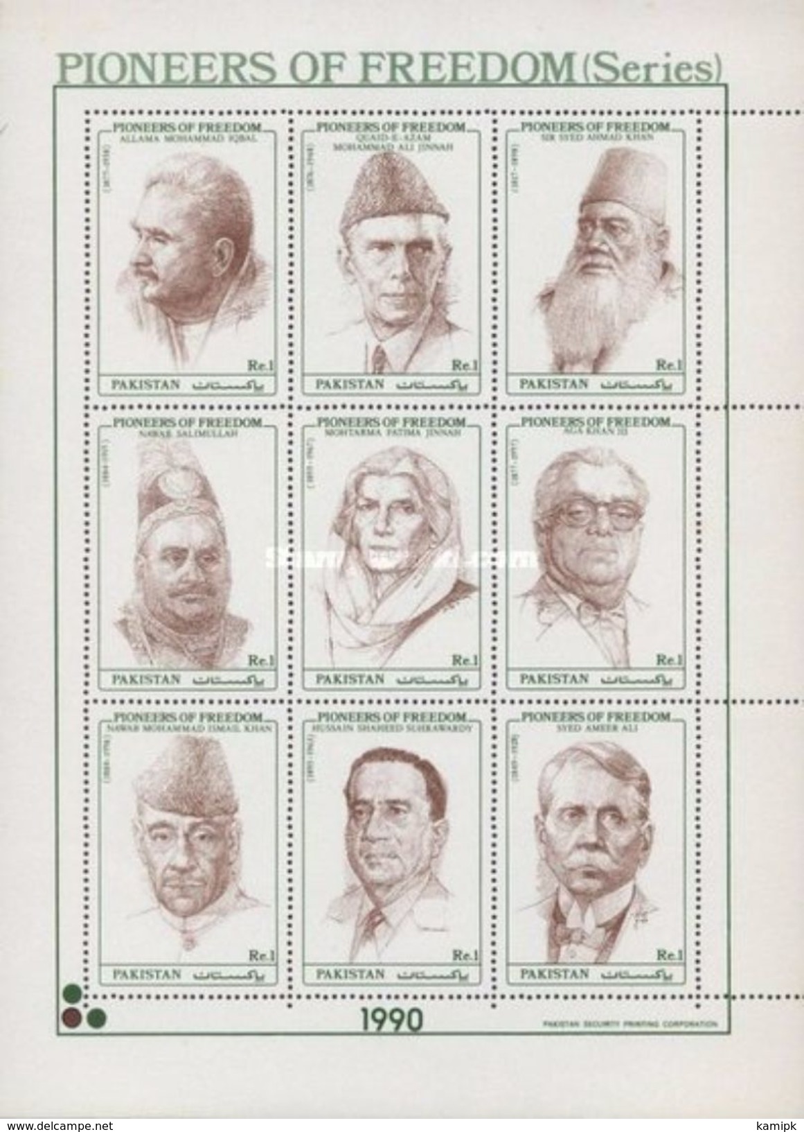 PAKISTAN MNH** STAMPS ,1990 Pioneers Of Freedom - Pakistan