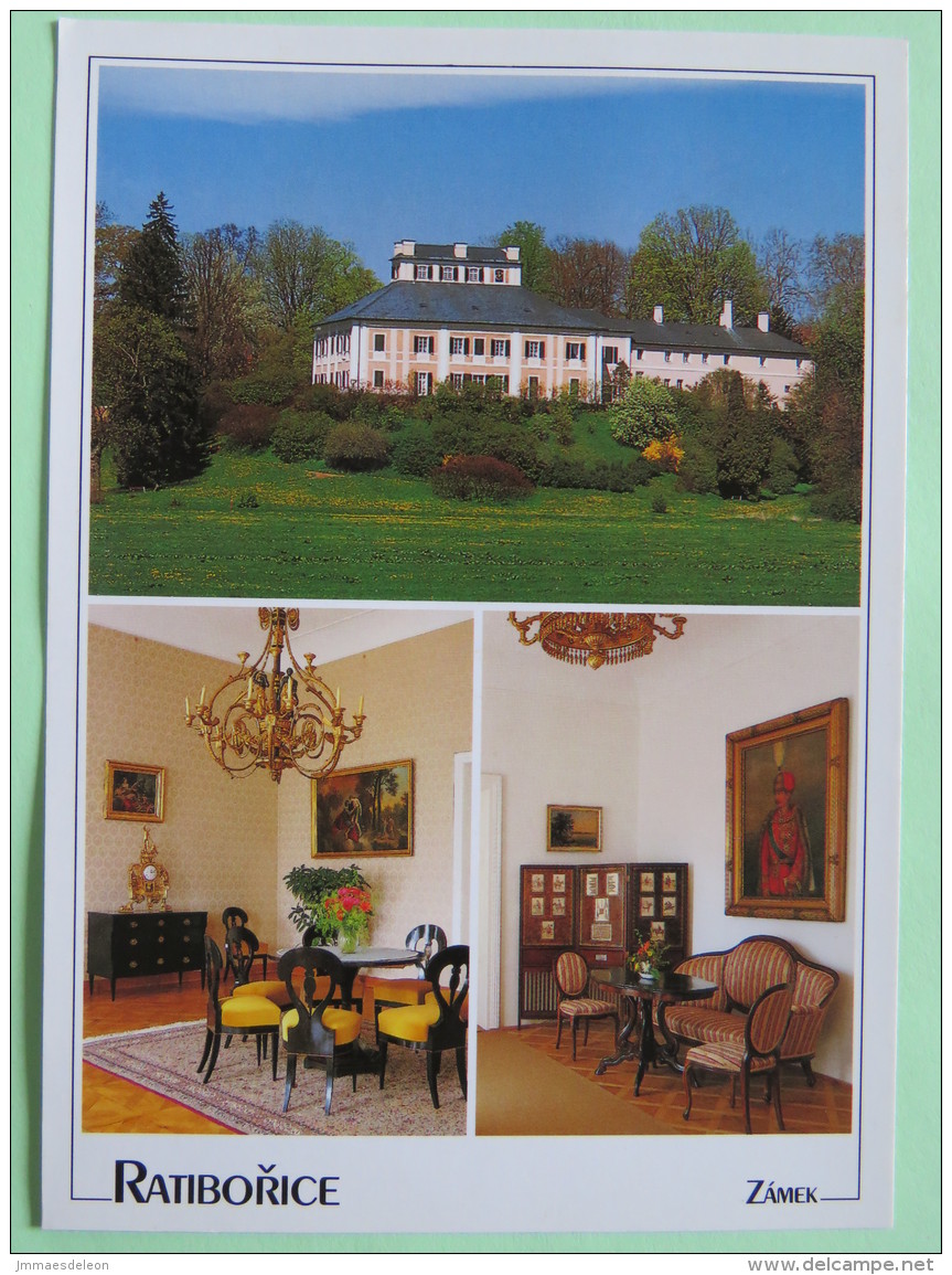 Czech Rep. 1996 Postcard ""Ratoborice Castle Furnitures"" To Lansbroun - Olympic Games Javelin - Covers & Documents