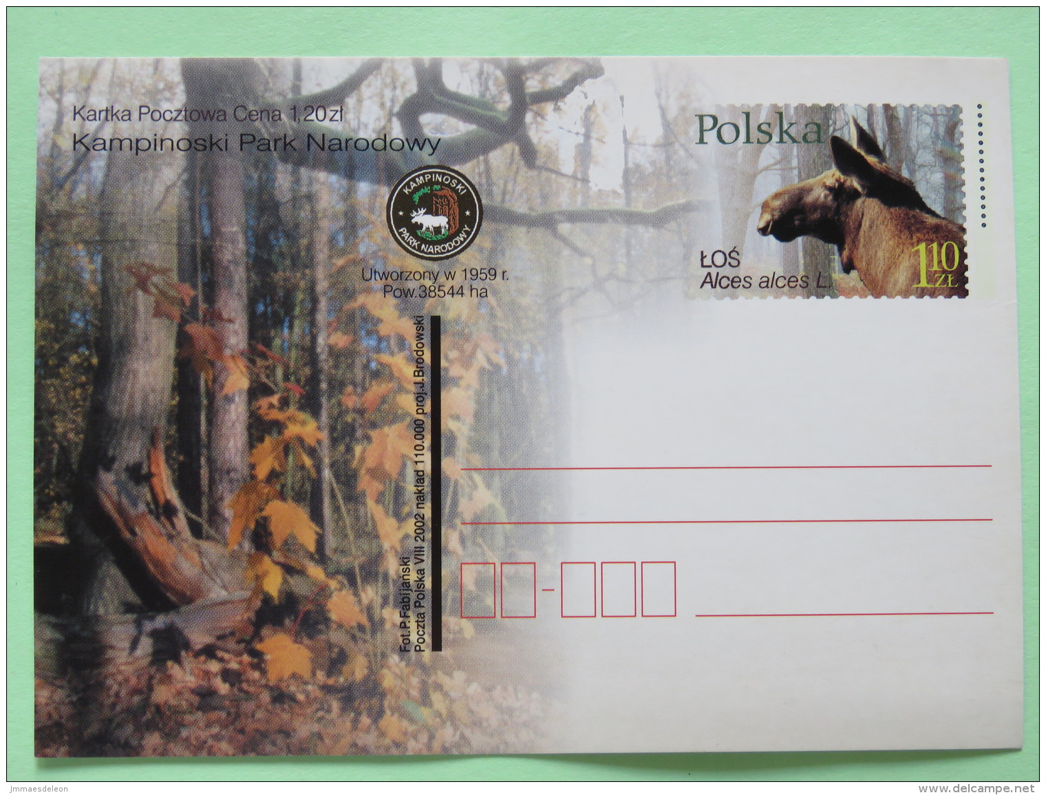 Poland 2010 Stationery Postcard Unused - Elk - Alces - Forest - Covers & Documents