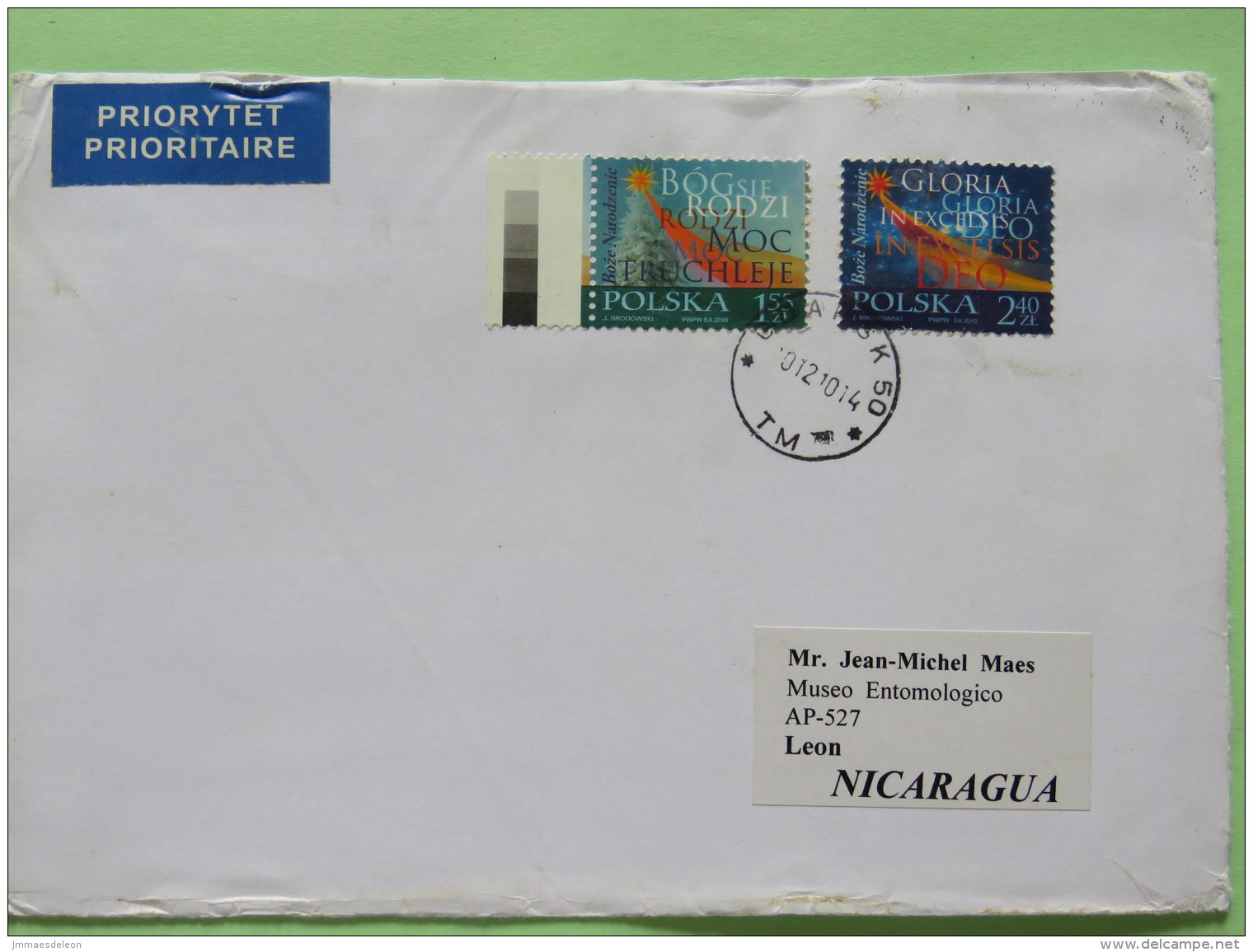 Poland 2011 Cover Gdansk To Nicaragua - Christmas Star - Covers & Documents