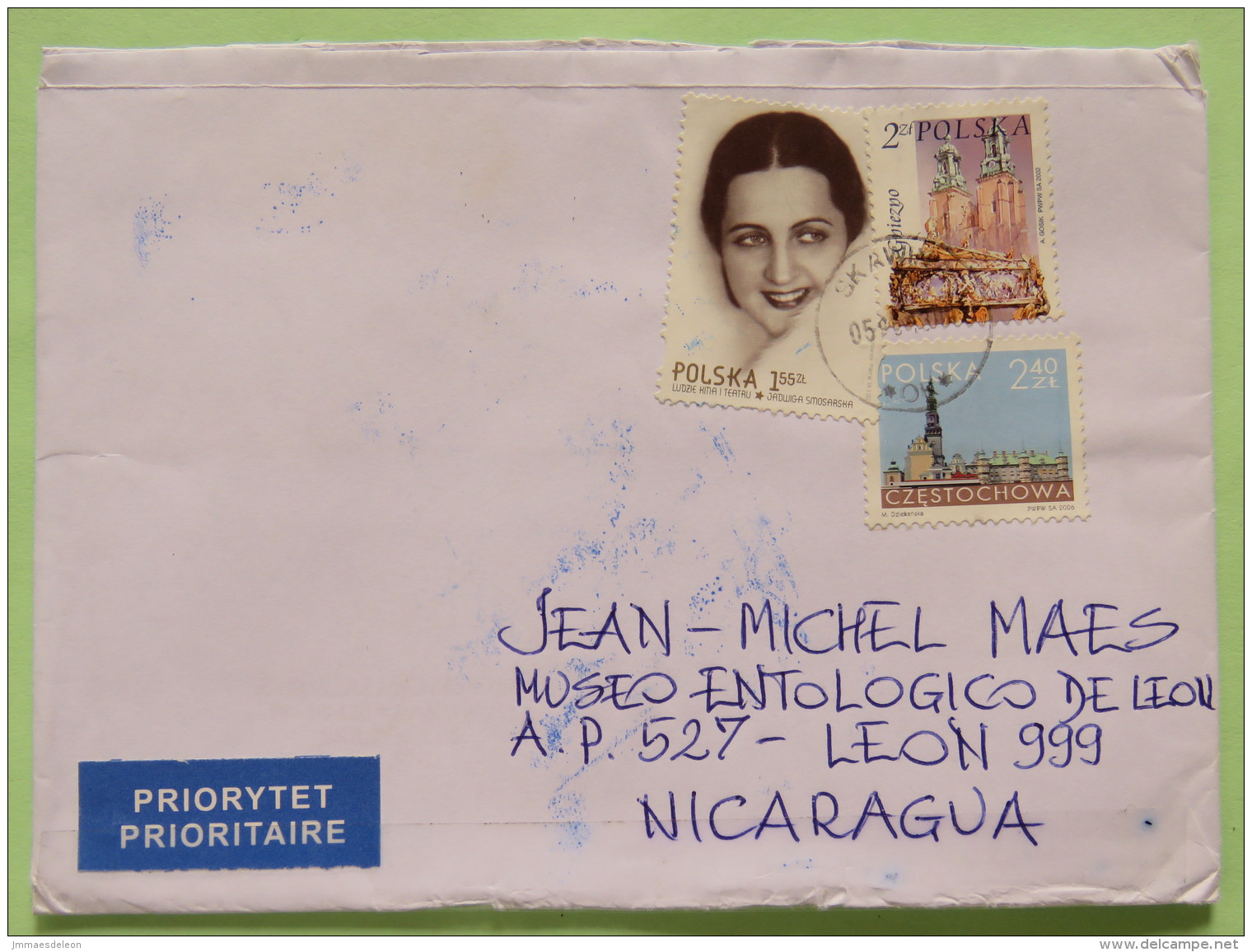 Poland 2013 Cover Krakow To Nicaragua - Theatre Actress - Church - Covers & Documents