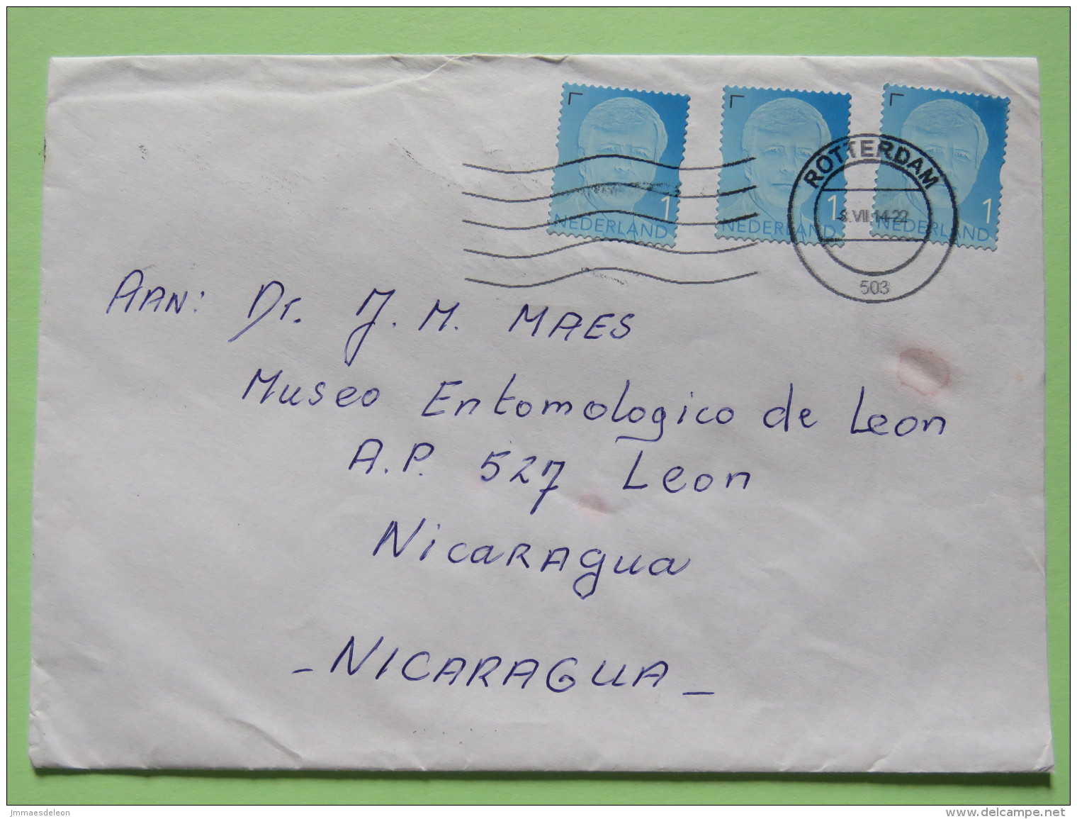 Netherlands 2014 Cover Rotterdam To Nicaragua - King - Storia Postale