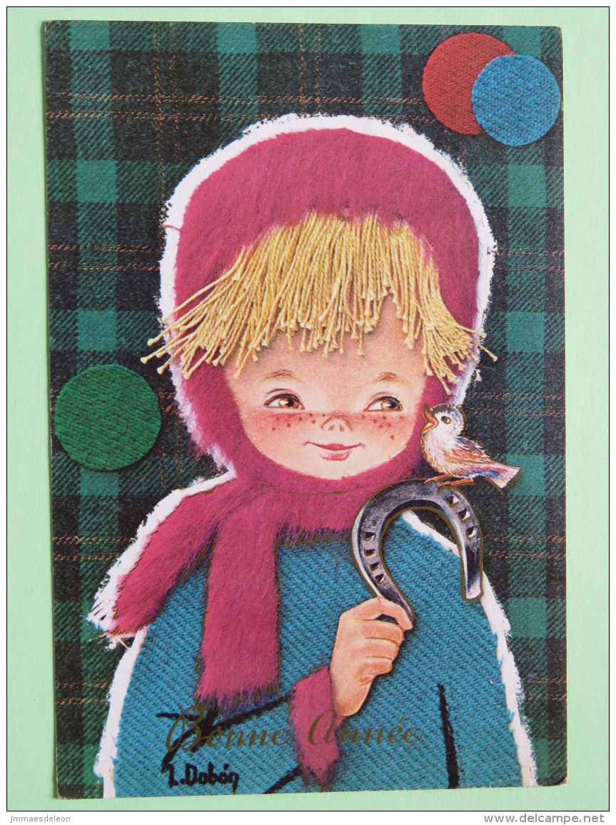 Belgium 1972 Postcard ""good Luck Bird Horse Shoe Girl"" To Ukkel - Christmas - Covers & Documents