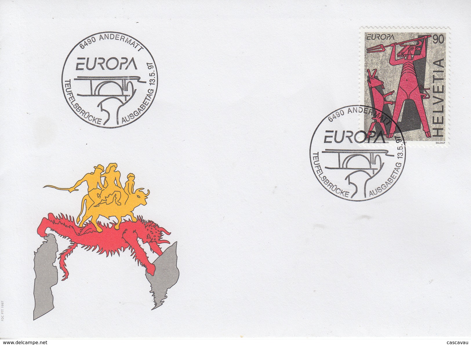 Enveloppe  FDC  1er  Jour   SUISSE    EUROPA    1997 - 1997