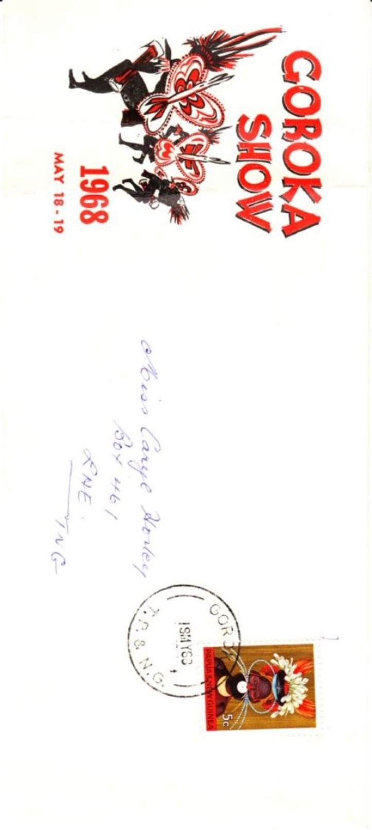 Papua New Guinee Envelope Cover 19 May 1968 - Papouasie-Nouvelle-Guinée