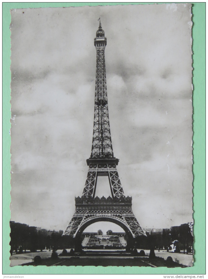 France 1946 Postcard ""Paris - Eiffer Tower"" Saint-Ouen To Marnes - Ceres - Covers & Documents