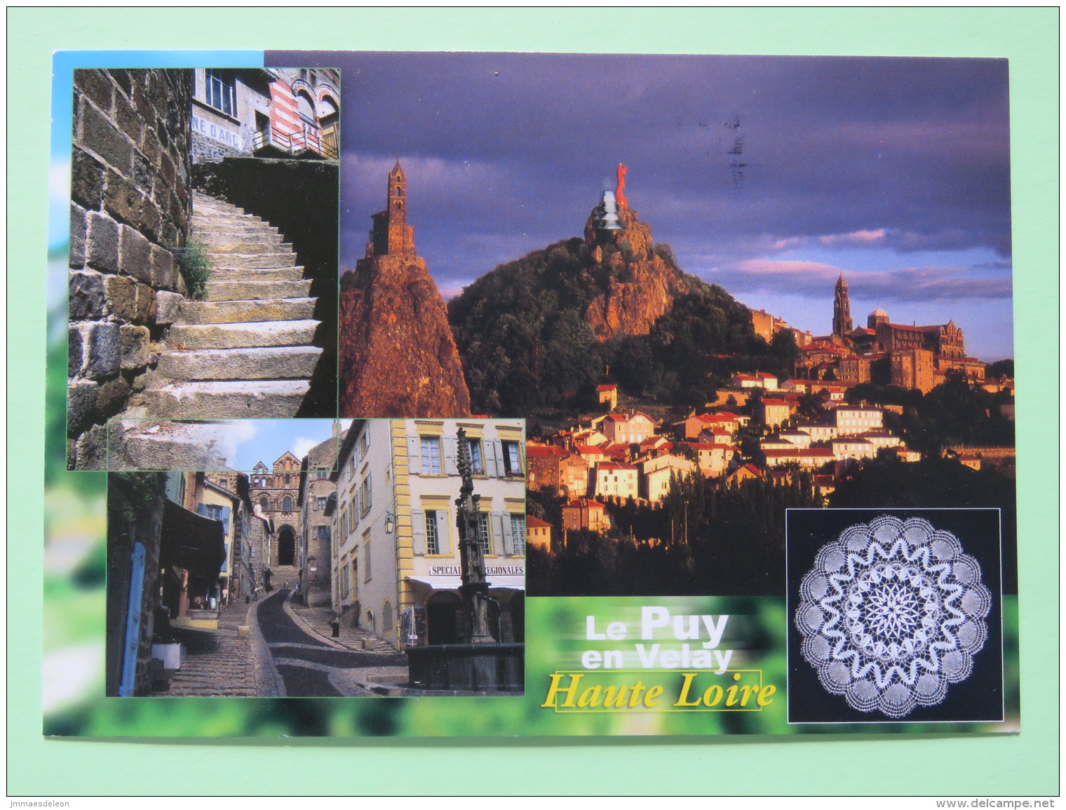 France 2013 Postcard ""Le Puy En Velay - Lace"" To Saint Quentin - Ship - Bridge - Lettres & Documents