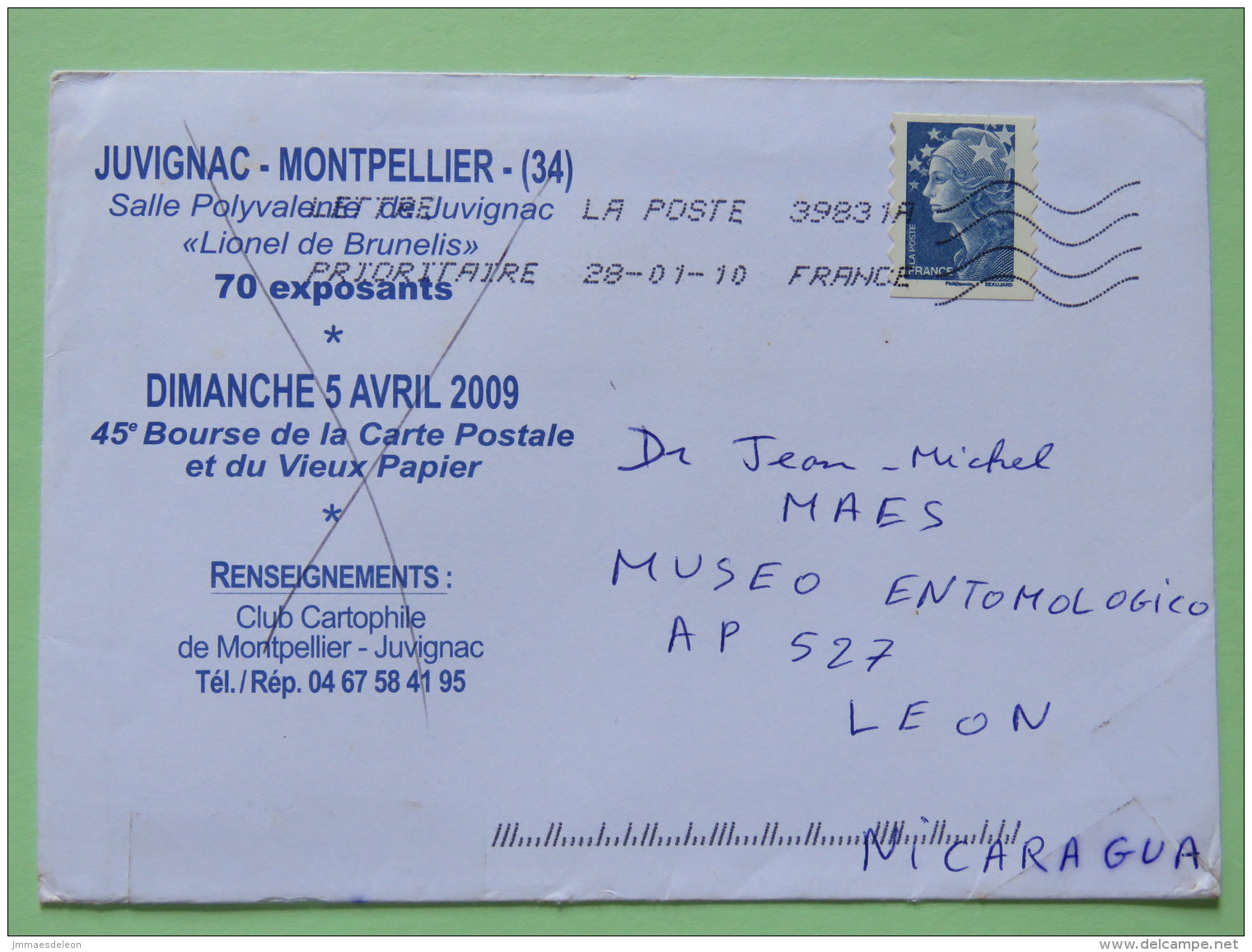 France 2010 Cover To Nicaragua - Marianne - Lettres & Documents