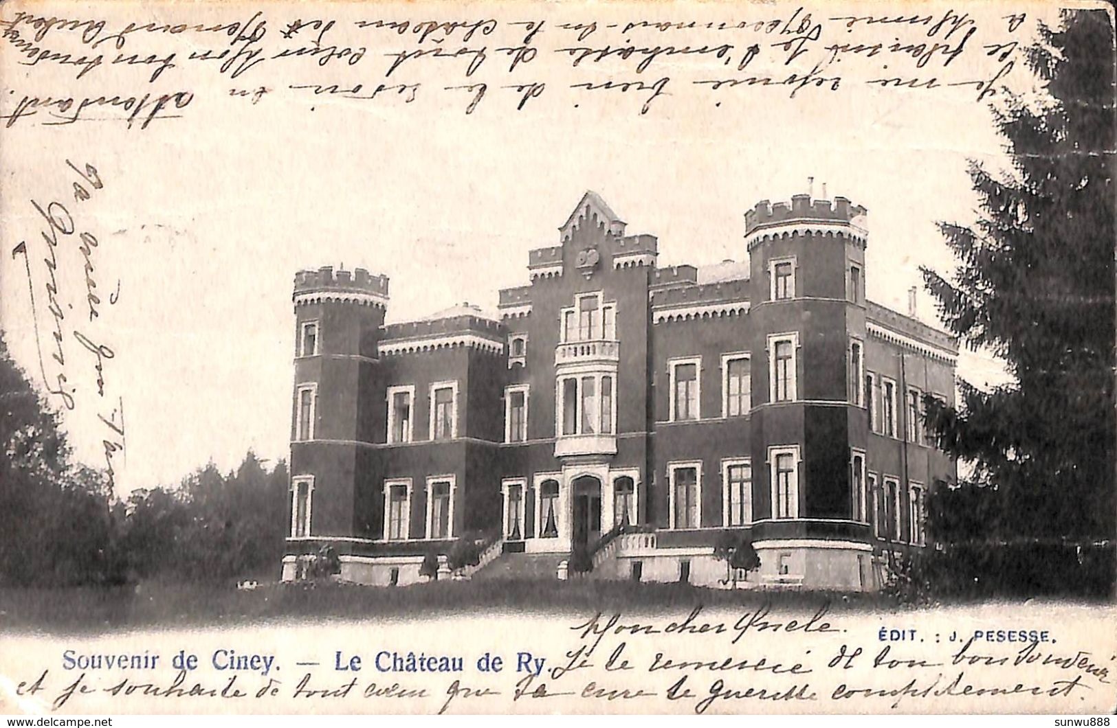 Souvenir De Ciney - Le Château De Ry (Edit. Pesesse, 1903) - Ciney