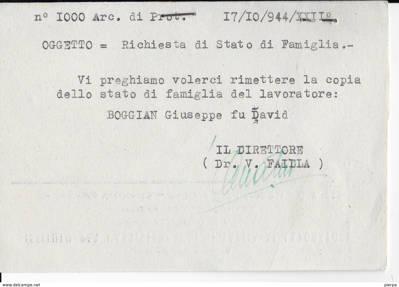 STORIA POSTALE R.S.I. - CARTOLINA POSTALE INTESTATA SANITA' DA PADOVA 19.10.1944  PER CASALE SCODOSIA - Marcophilia