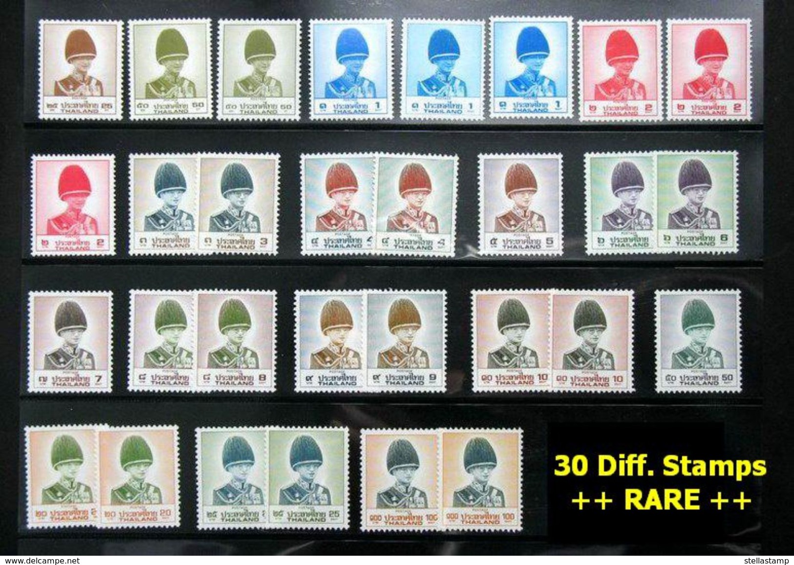 Thailand Stamp Definitive King Rama 9 8th Series Completed Plate 1+2 (30) - Tailandia