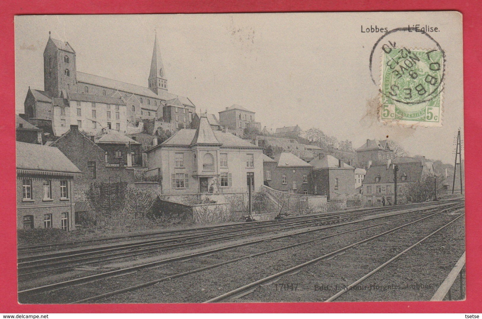 Lobbes - L'Eglise ... Et Les Voies Ferrées De La Ligne 130A - 1910 ( Voir Verso ) - Lobbes