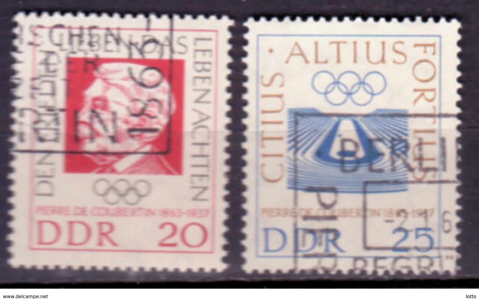 DDR 1963, Mi.Nr. 939-940, Coubertin, Ersttags-/ Sonderstempel (638) - Used Stamps