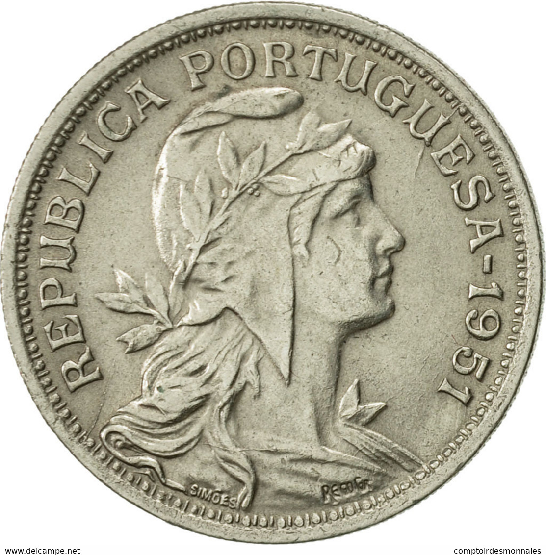 Monnaie, Portugal, 50 Centavos, 1951, SUP, Copper-nickel, KM:577 - Portugal