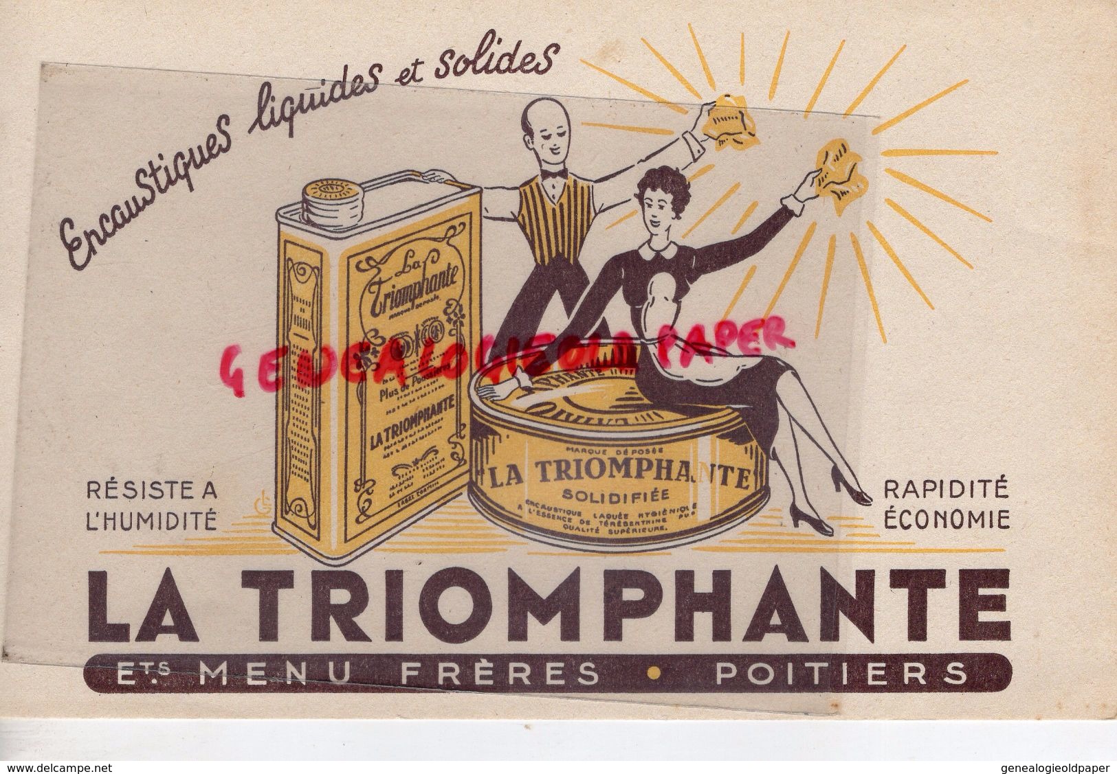 86 - POITIERS-  BUVARD LA TRIOMPHANTE ETS. MENU FRERES-ENCAUSTIQUE CIRE -ENCAUSTIQUES - E