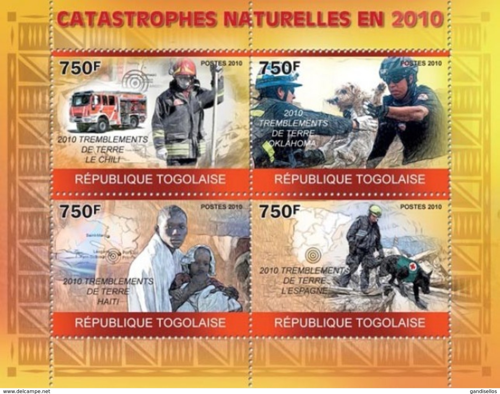 TOGO 2010 SHEET NATURAL DISASTERS DESASTRES NATURALES CATASTROPHES NATURELLES Tg10215a - Togo (1960-...)