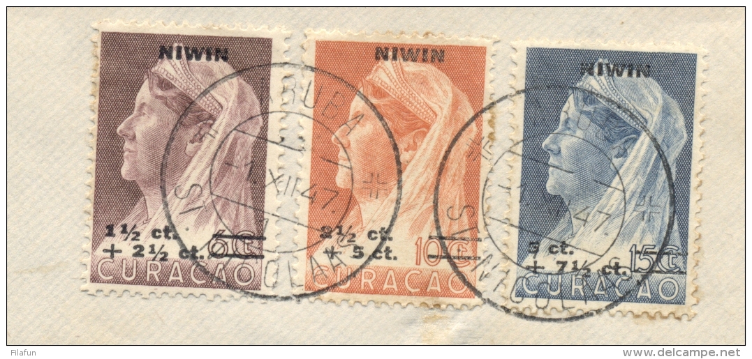 Curacao - 1947 - Niwin-serie Op Cover, 1e Dag Lokaal Aruba - Curaçao, Nederlandse Antillen, Aruba