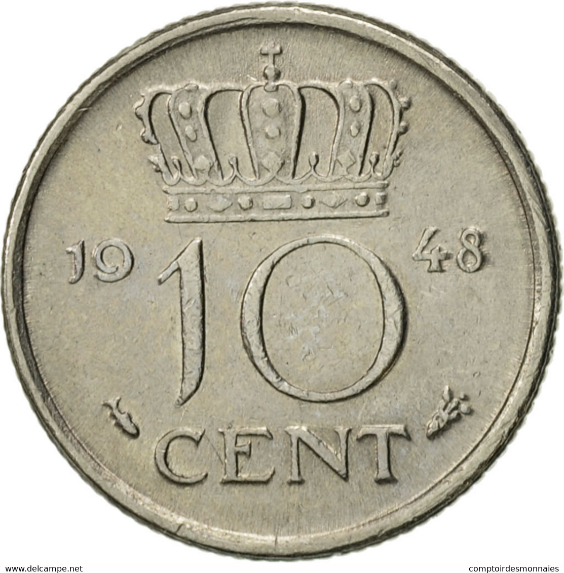 Monnaie, Pays-Bas, Wilhelmina I, 10 Cents, 1948, SUP+, Nickel, KM:177 - 10 Cent