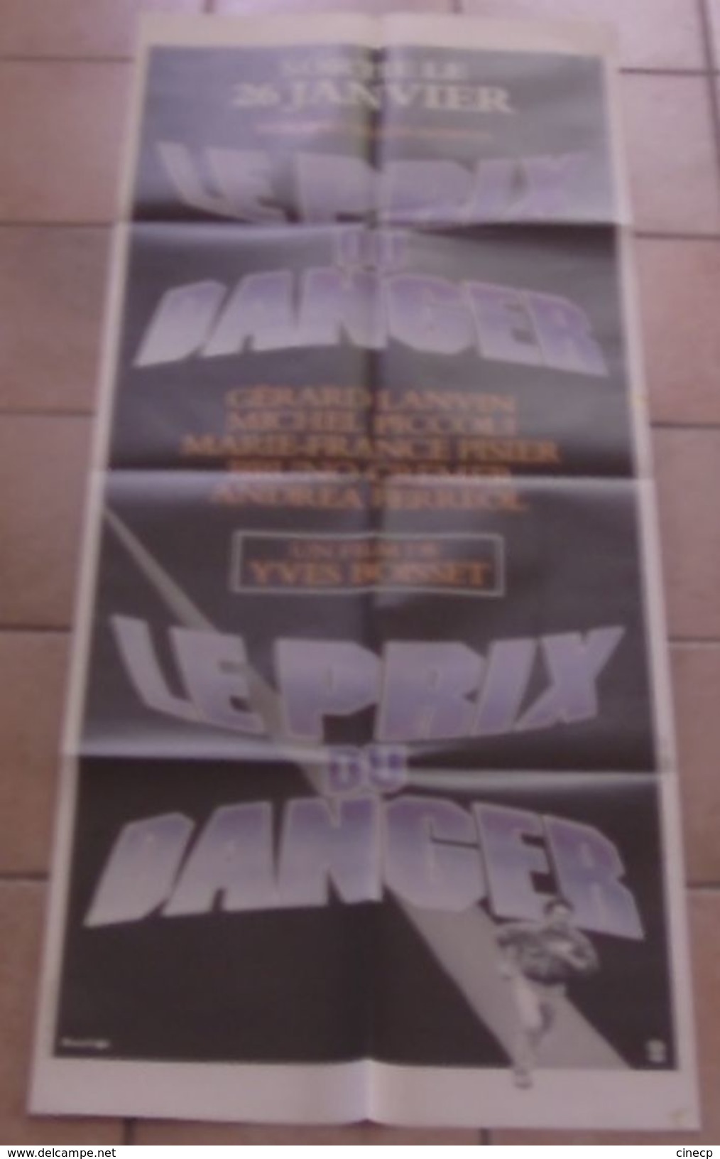 AFFICHE CINEMA ORIGINALE FILM LE PRIX DU DANGER Yves BOISSET Gérard LANVIN PICCOLI PISIER TELEVISION 1983 60 X 160 - Affiches & Posters