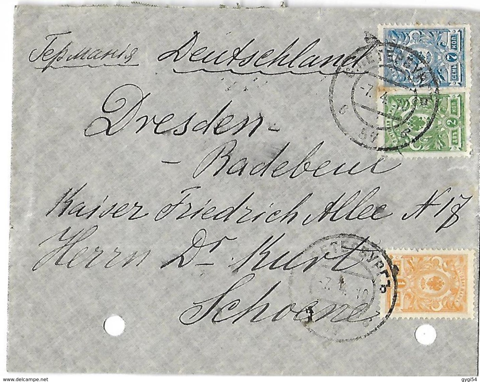 Lettre De Russie Du    07  Avril  1910 Vers L'Allemagne - Machines à Affranchir (EMA)