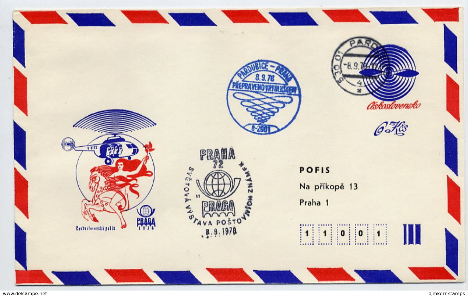 CZECHOSLOVAKIA 1978 Postal Stationery Airmail Envelope For PRAGA 1978 With Printed Address, Used.  Michel LU2A - Covers