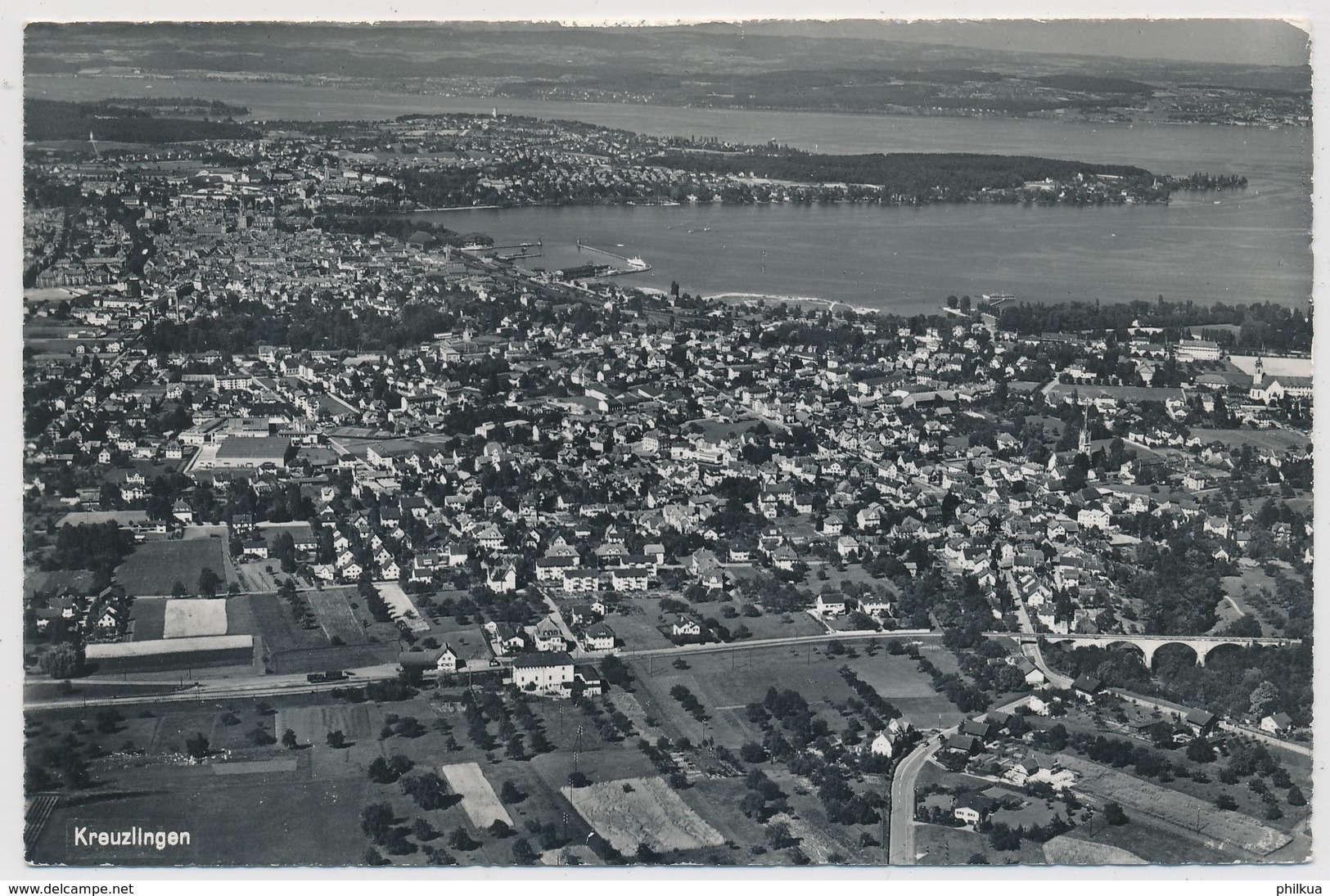 1954 - Kreuzlingen - Flugaufnahme - Gelaufen - Kreuzlingen