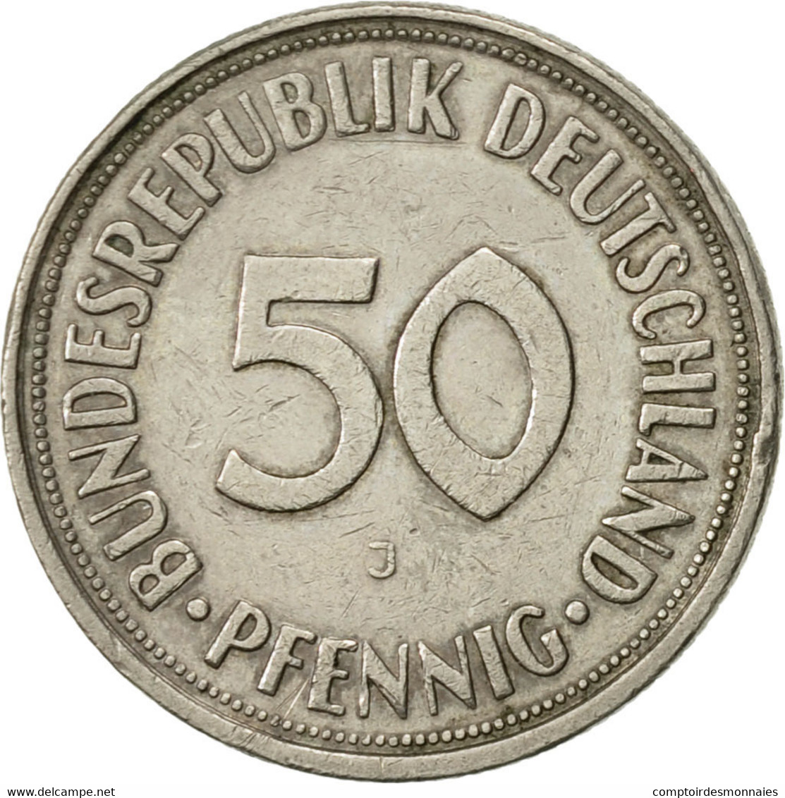 Monnaie, République Fédérale Allemande, 50 Pfennig, 1968, Hambourg, SUP - 50 Pfennig