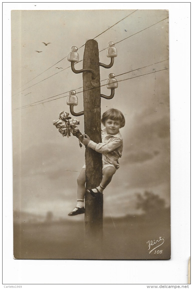 BAMBINA FOTOMONTAGGIO D'EPOCA  1926  - CART. FOTOGRAFICA VIAGGIATA FP - Autres & Non Classés