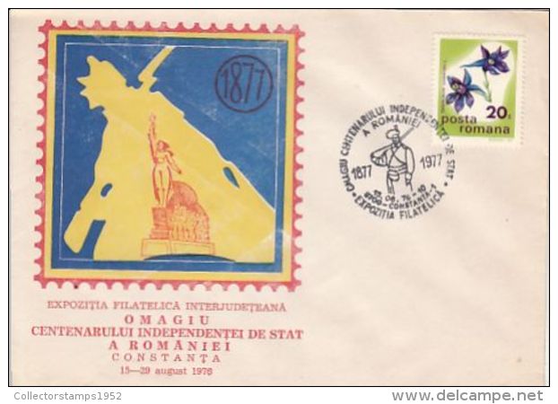 63864- ROMNAIAN STATE INDEPENDENCE CENTENARY, SPECIAL COVER, 1977, ROMANIA - Lettres & Documents