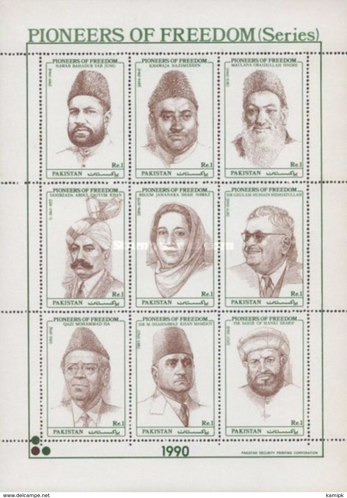 PAKISTAN MNH** STAMPS ,1990 Pioneers Of Freedom - Pakistan