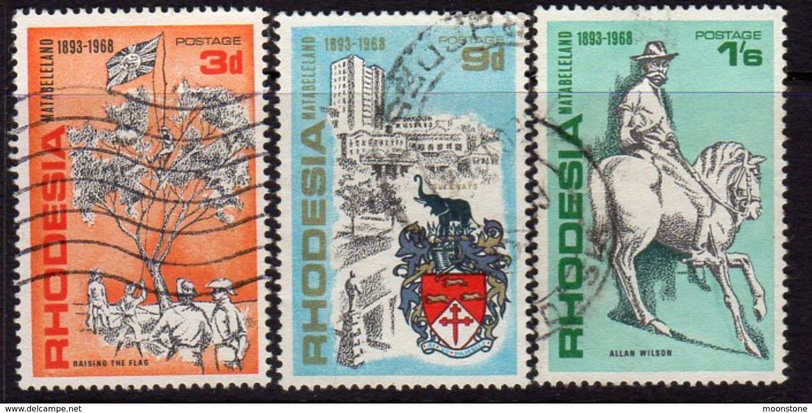 Rhodesia 1968 75th Anniversary Of Matabeleland Set Of 3, Used, SG 427/9 (BA) - Rodesia (1964-1980)