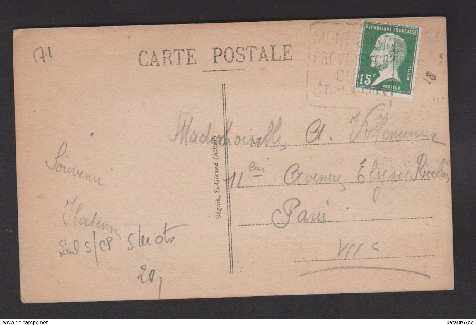 FRANCE / 1923 / Y&T N° 171 : Pasteur 15c Vert - - 1921-1960: Modern Period