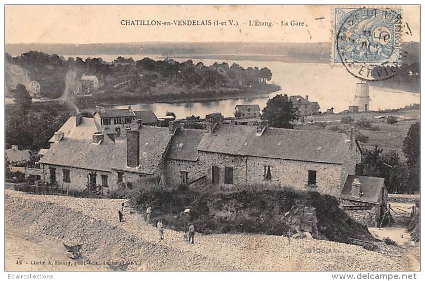 Chatillon En Vendelais    35      L'étang Et La Gare        (voir Scan) - Andere & Zonder Classificatie