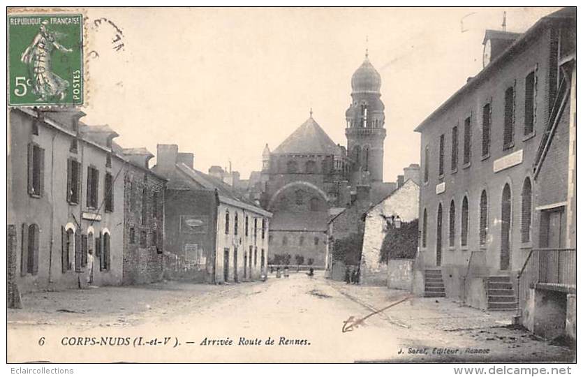 Corps-Nus      35      Arrivée Route De  Rennes    - En Partie Décollée -      (voir Scan) - Sonstige & Ohne Zuordnung