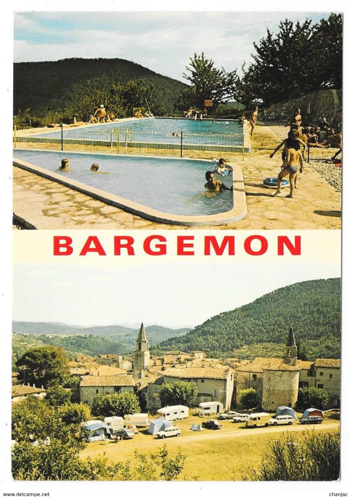 Cpsm: 83 BARGEMON (ar. Draguignan) La Piscine - Le Clos (Camping, Voitures, Citroen HY) N° 5638 (rare) - Bargemon