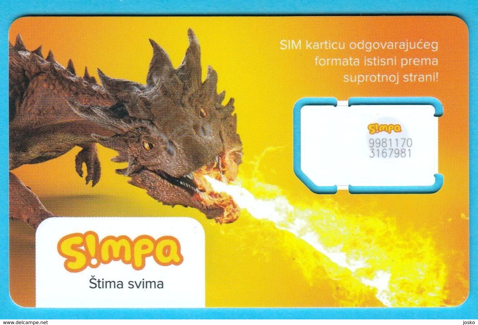 SIMPA - Croatia Mint & Rare GSM SIM Card *** DRAGON ***  Mint Card , Never Used - Kroatien