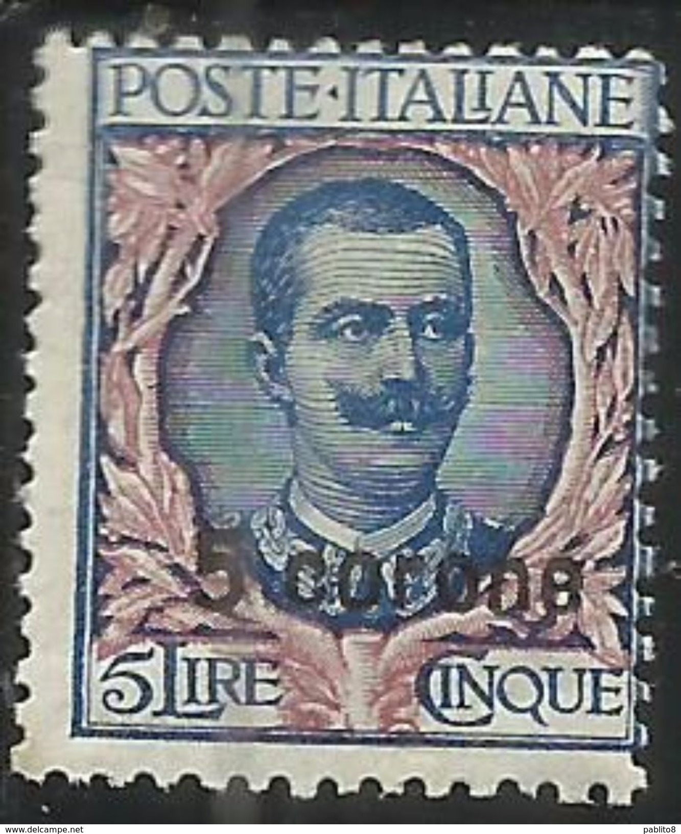 DALMAZIA 1922 SOPRASTAMPATO D'ITALIA ITALY OVERPRINTED C 5 CORONE SU 5 LIRE MNH - Dalmatien